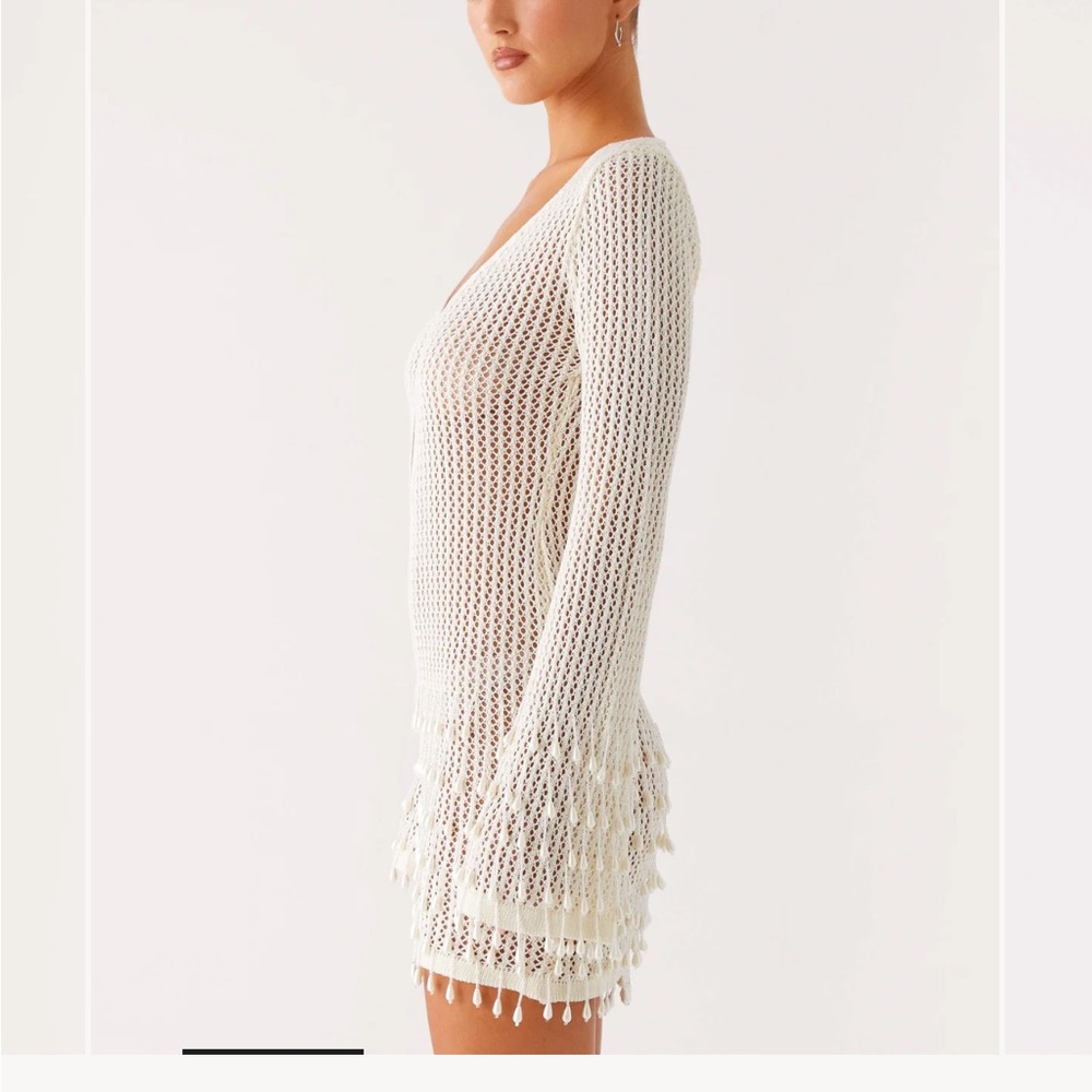 Majestic Beaded Crochet Mini Dress - Picture 5 of 6